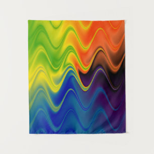 Tenture Abstrait multicolore ondulé