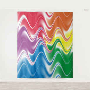 Tenture Abstrait Multicolore Ondulé