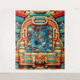 Tenture Abstraite Prêtre Rose Witchy Colorful AI Art