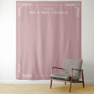 Tenture Accents de feuille rose élégants