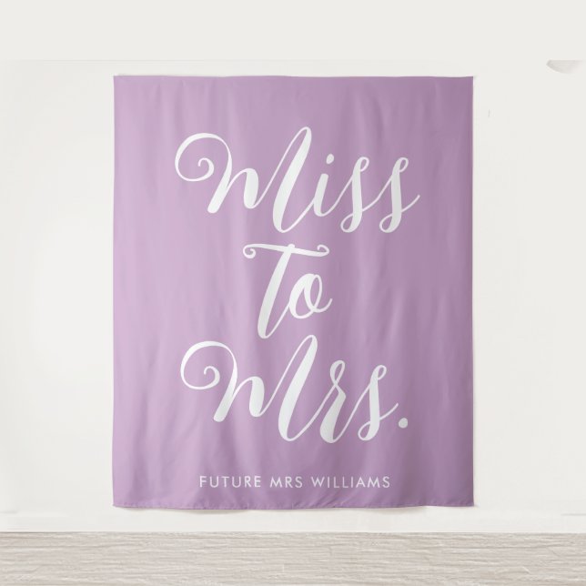 Tenture Accessoire de fête de mariage moderne Miss to Mrs  (Devant)