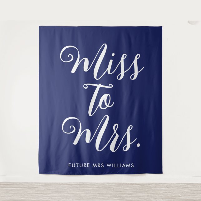 Tenture Accessoire de Mariage Moderne Miss to Mrs Banner (Devant)