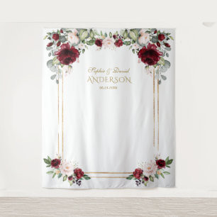 Tenture Accessoire de photo de mariage floral rouge Bourgo