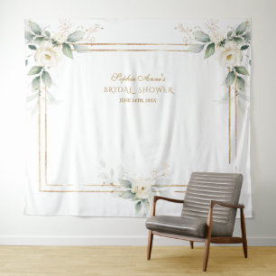 Tenture Accessoire de photo Fleurs Blanches Verdure Shower