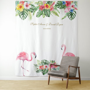 Tenture Accessoire de photobooth de mariage Fleurs Tropica