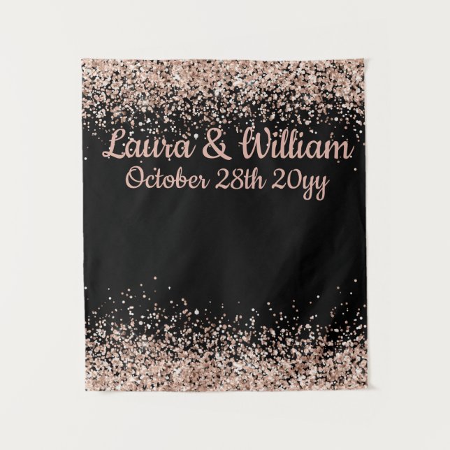 Tenture Accessoire de photobooth de mariage paillettes or  (Devant)