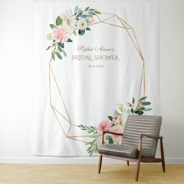 Tenture Accessoire de photobooth pour mariage Blush Floral (En situation)