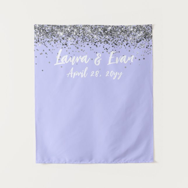 Tenture Accessoire de photomaton de mariage argent violet  (Devant)