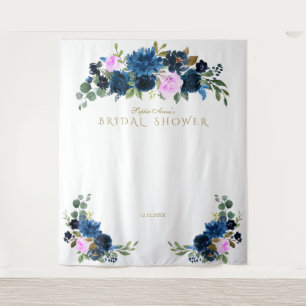 Tenture Accessoire de photomaton de mariage floral bleu fu