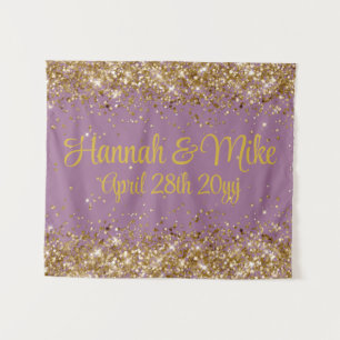 Tenture Accessoire de photomaton de mariage violet poussié