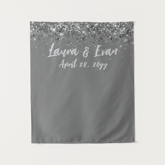 Tenture Accessoire de stand de photo de mariage gris et ar (Devant)