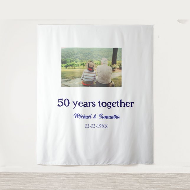 Tenture acclamations pour les 50 ans d'anniversaire nom ph (Devant)