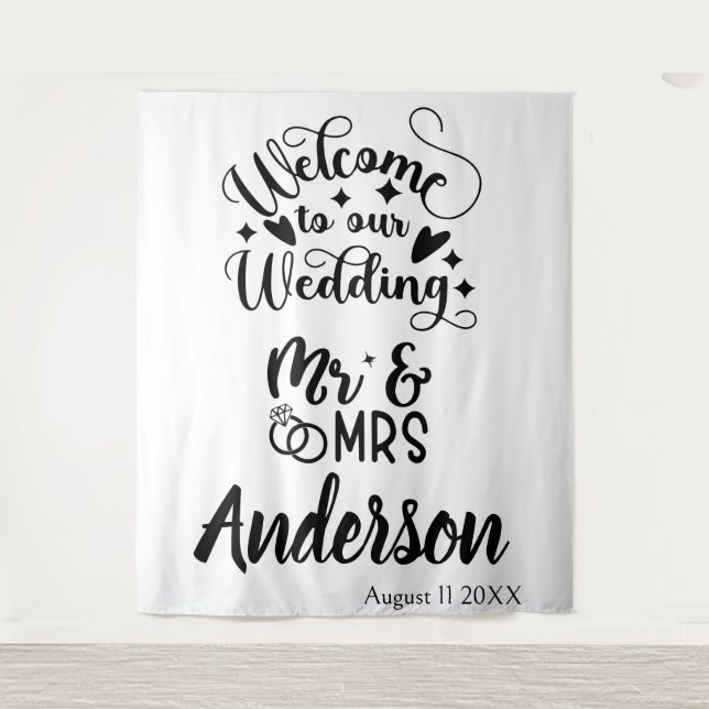 Tenture Accueil de mariage personnalisé (Devant)