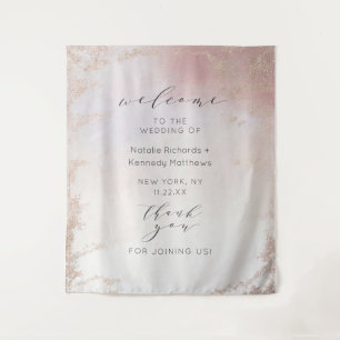 Tenture Accueil du Mariage Ombre Blush Pink Frosted Foil