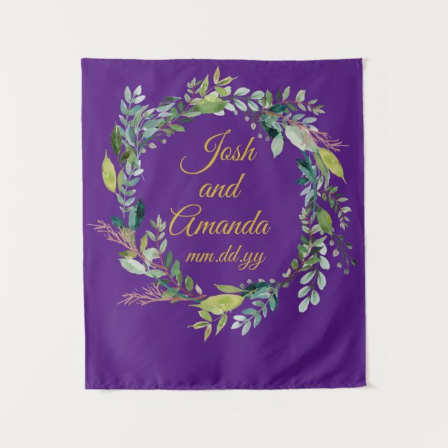 Tenture Accueil Mariage de verdure personnalisée Photo Boo (Devant)