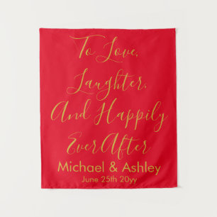 Tenture Accueil Mariage personnalisé Accueil Prop Rouge & 