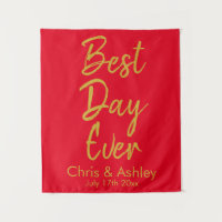 Accueil mariage rouge et or personnalisé Meilleur 