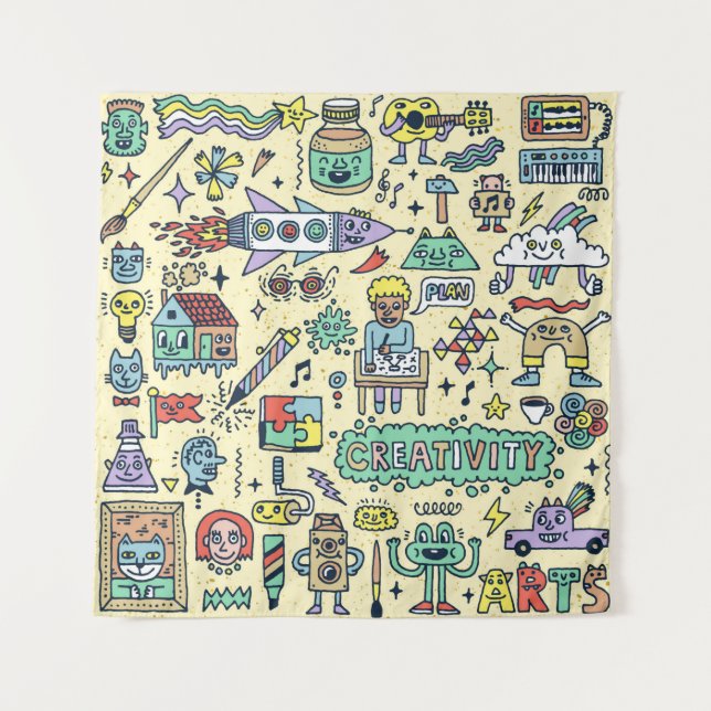 Tenture Activités de créativité Drôle Drôle Dodle jeu de d (Devant)