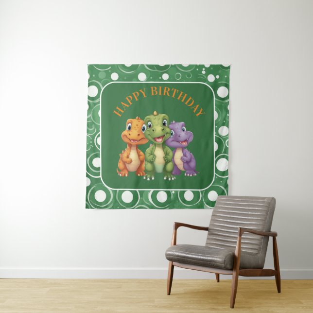 Tenture Adorable Baby Dinosaur's Party (En situation)