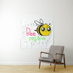Tenture Adorable Bumble Bee Be Positive Motivational