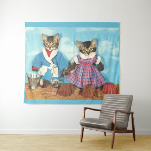 Tenture adorable chatons tabby sur la plage