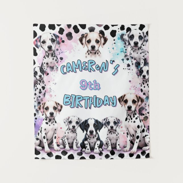 Tenture Adorable Dalmatie Chiot Anniversaire (Devant)