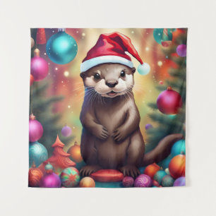 Tenture adorable Otter de Noël