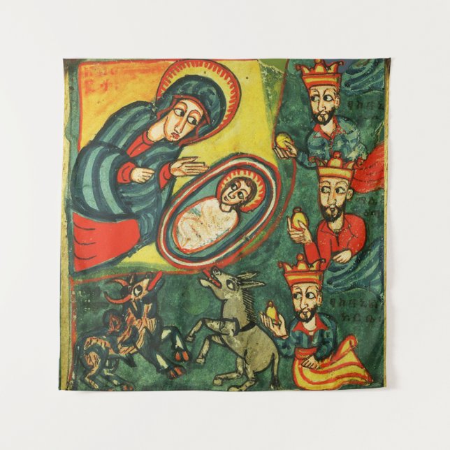 Tenture ADORATION DES MAGES, NATIVITÉ PRIMITIVE Noël (Devant)