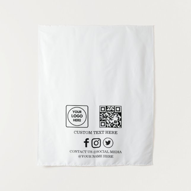 Tenture Affichage de la marque de code QR de logo d'entrep (Devant)