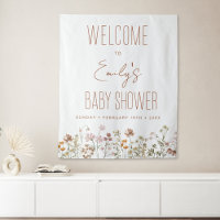 Affiche de bienvenue fleur sauvage Baby shower En