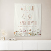 Affiche de bienvenue fleur sauvage Baby shower En 