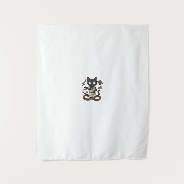Tenture Affiche de bureau de Lady Justice Black Cat Law	 (Devant)