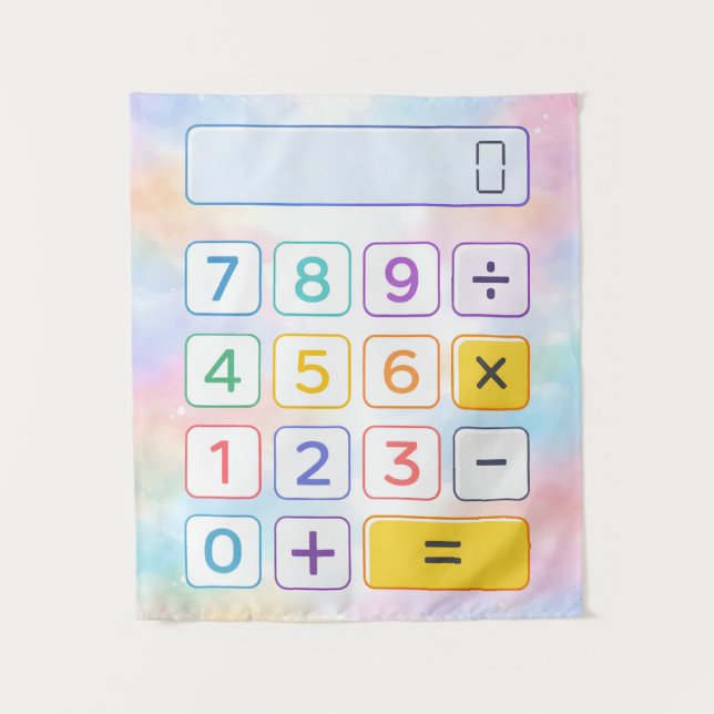 Tenture Affiche de calculatrice de mathématiques mignonne  (Devant)