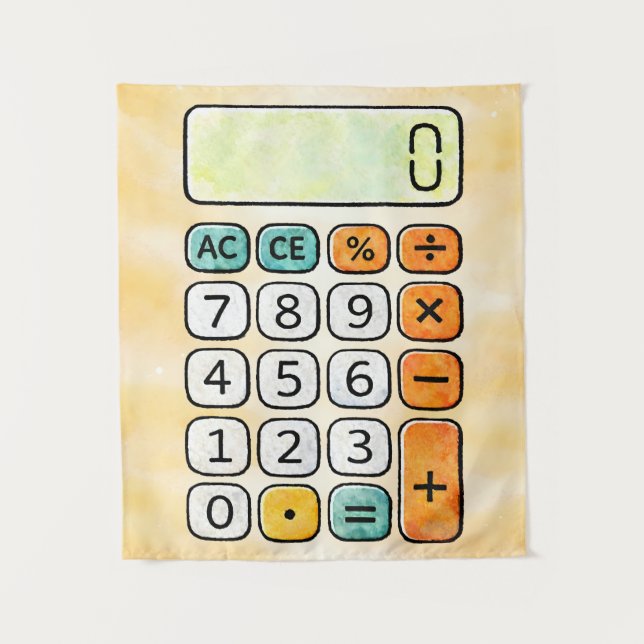 Tenture Affiche de calculatrice de mathématiques mignonne  (Devant)
