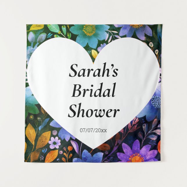 Tenture Affiche de mur de douche de mariage personnalisée (Devant)