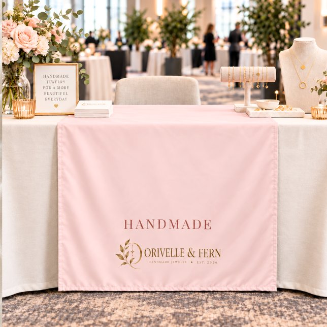Tenture Affiche de table vendeur avec logo en or rose (Créateur téléchargé)