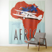 Affiche de voyage Afrique par avion