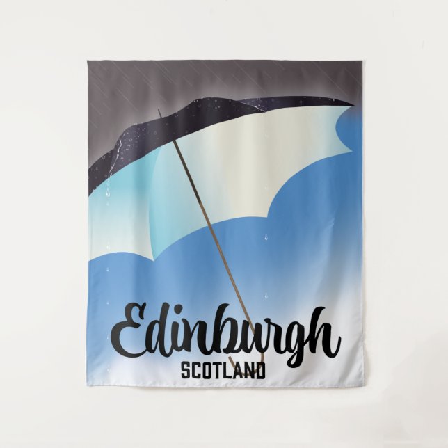 Tenture Affiche de voyage parapluie Édimbourg Écosse (Devant)