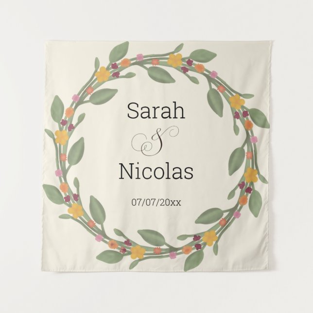 Tenture affiche murale wedding shower personnalisée (Devant)