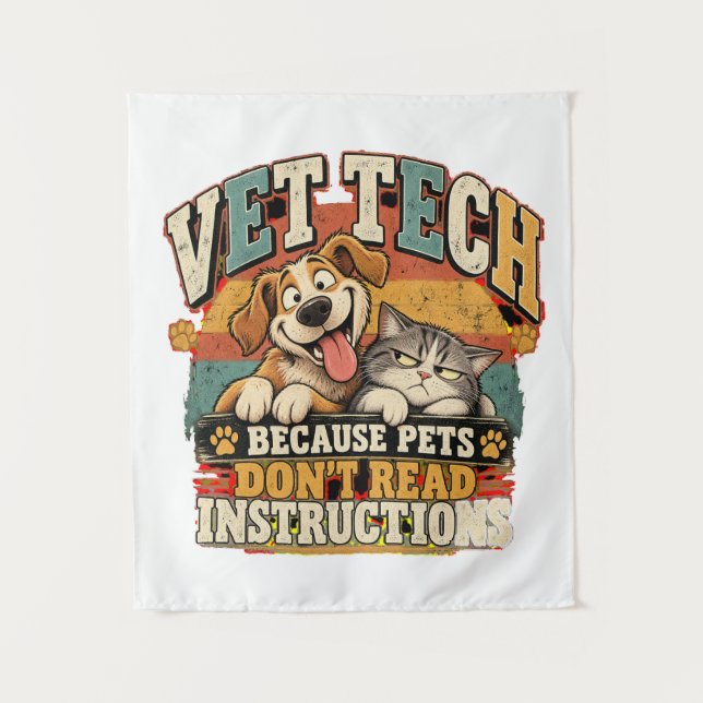 Tenture Affiche pour animaux de compagnie de technicien vé (Devant)