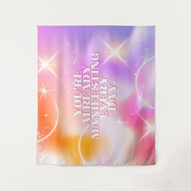 Tenture Affirmation quotidienne, Loi d'attraction, Motivat (Devant)