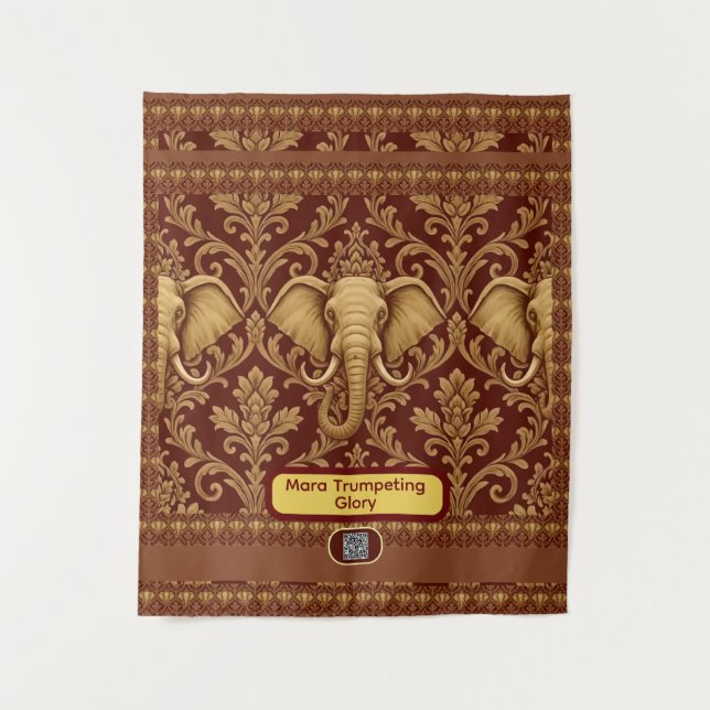 Tenture Africain personnalisé : Eléphant Mara Glory | Luxe (Devant)