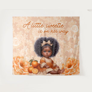 Tenture Africaine Américaine Baby Girl   Sweet Orange Vint