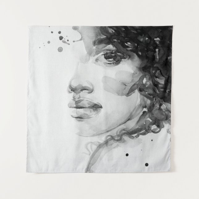 Tenture african american woman. beauté mode illustration (Devant)