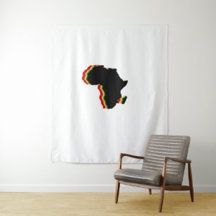 Tenture "Afrique" - Rouge, Or et Vert