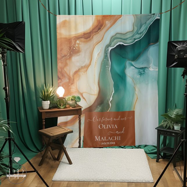 Tenture Agate Abstrait Terracotta Mariage Photo fond (Have your guests take photos in front of your coordinated  photo booth backdrop )