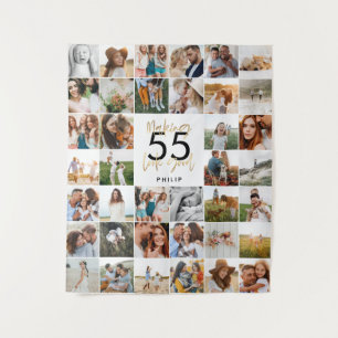 Tenture âge modifiable chic anniversaire multi photo scrip