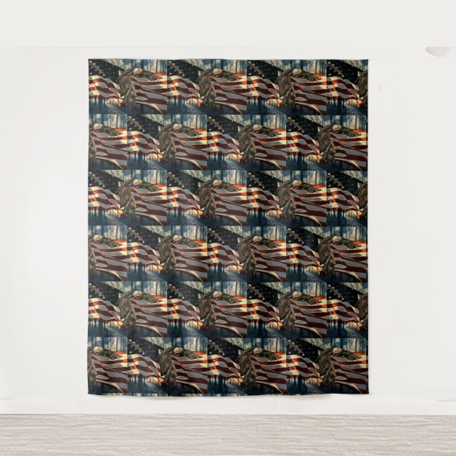 Tenture Aigle à drapeau américain (Devant)