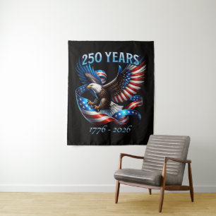 Tenture Aigle et drapeau patriotiques 250 ans 1776-2026
