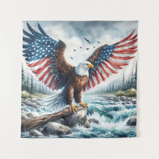Tenture Aigle patriotique majestueux (Devant)